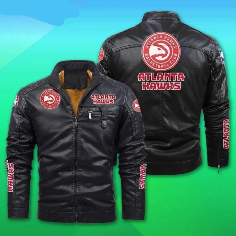 Lacy Hoppe Atlanta Hawks Leather Jacket - William Jacket