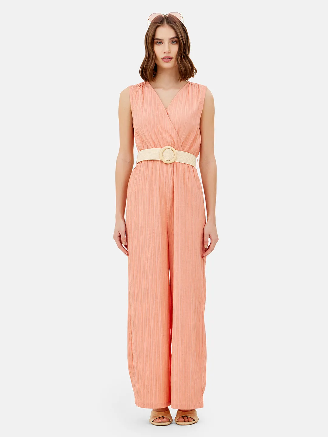 Leena Wrap Jumpsuit With Belt