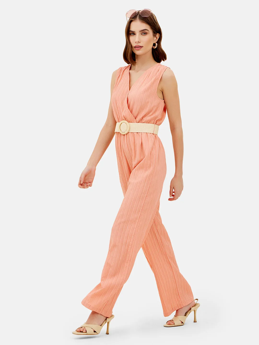 Leena Wrap Jumpsuit With Belt