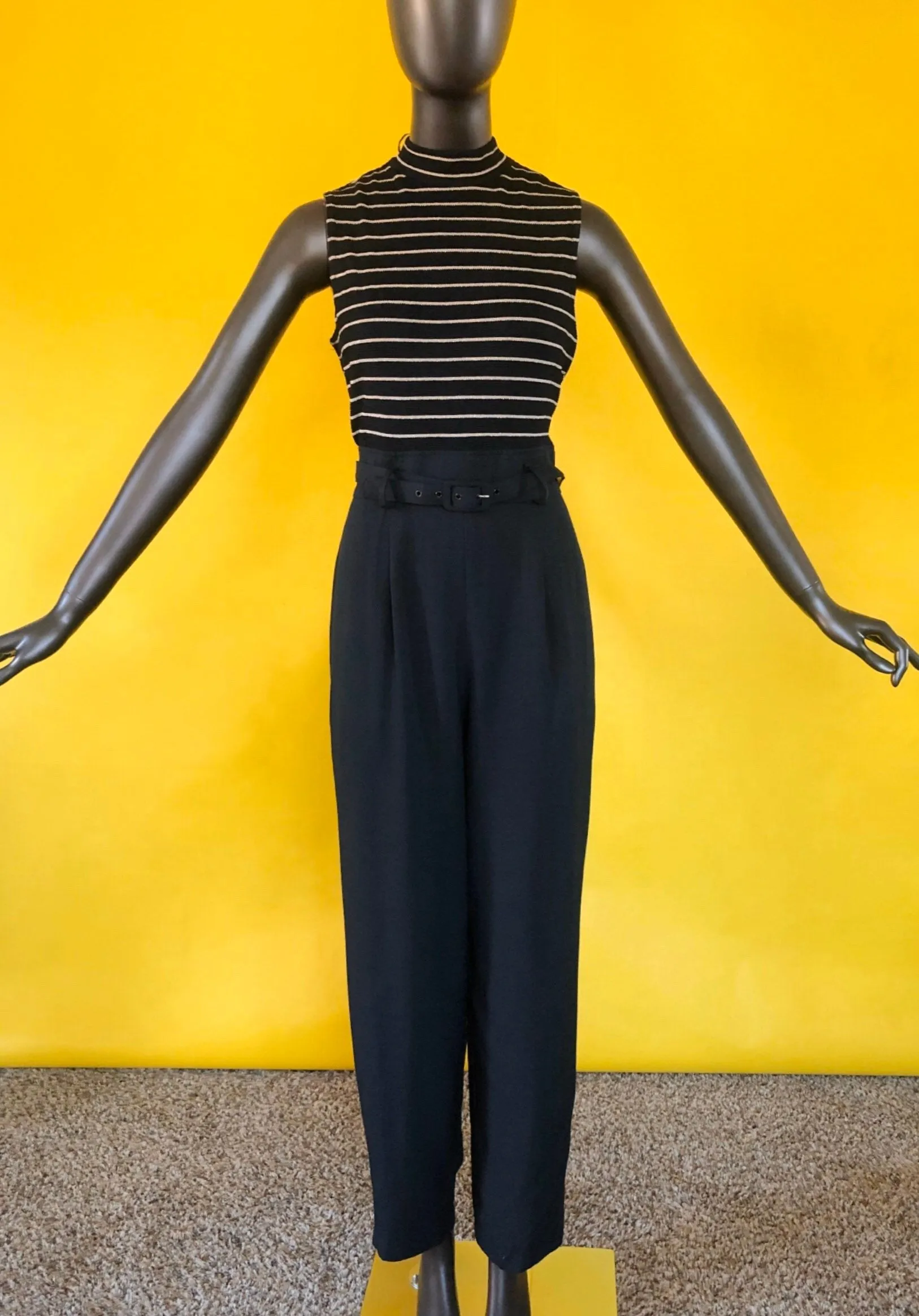 Live: 58 Mock Neck 80s Vintage High Waist Jumpsuit Size 10