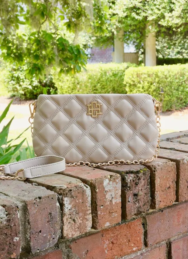 Livi Quilted Crossbody Taupe