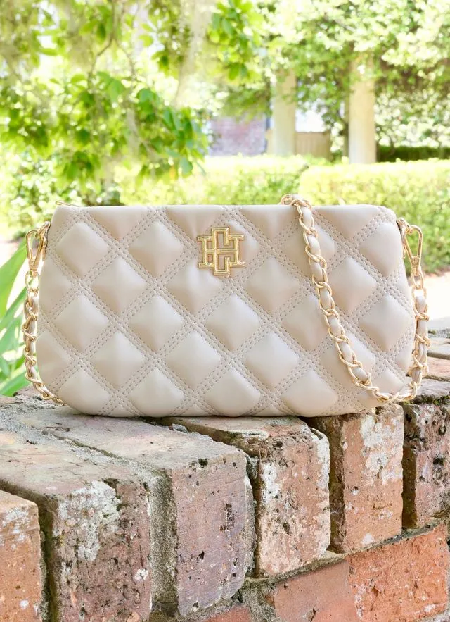 Livi Quilted Crossbody Taupe