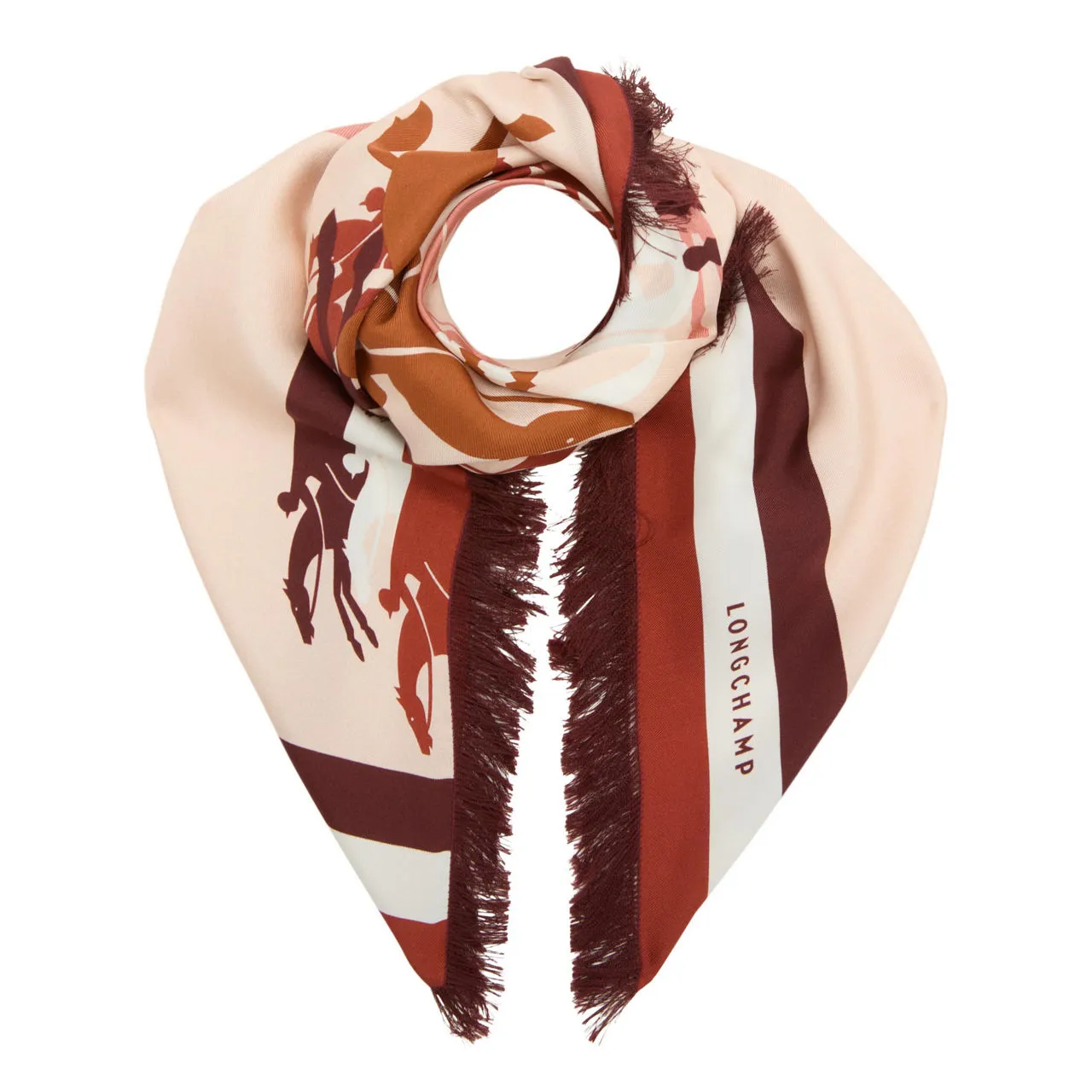 LONGCHAMP Jumping Silk Scarf - Nude