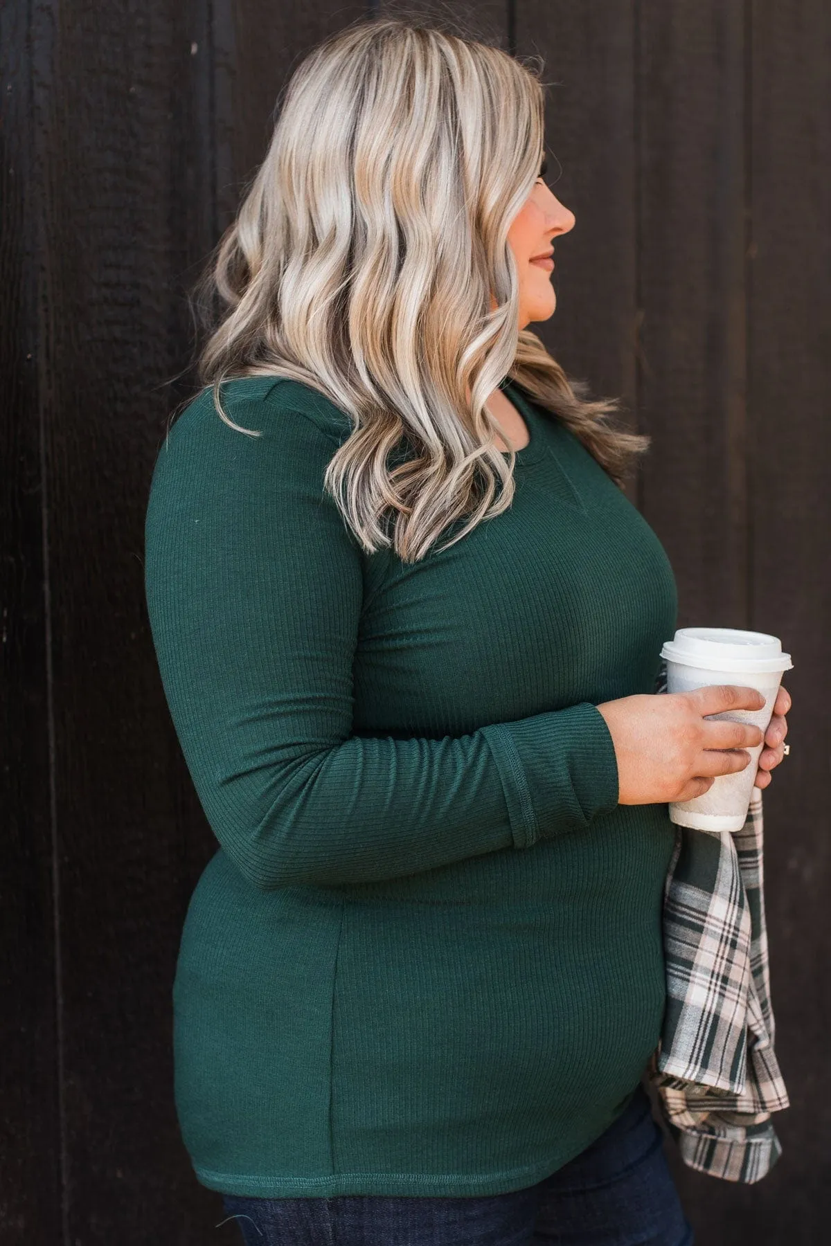 Love You Forever Knit Top- Hunter Green