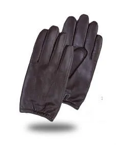 Men's Fashion Genuine Goatskin Leather Black Winter Warm Mittens