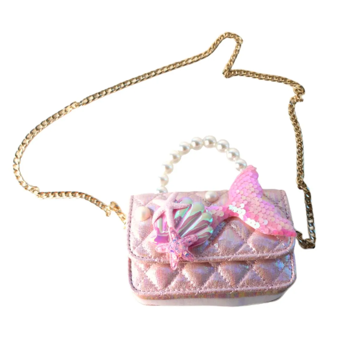 Mermaid Shiny Quilted Purse