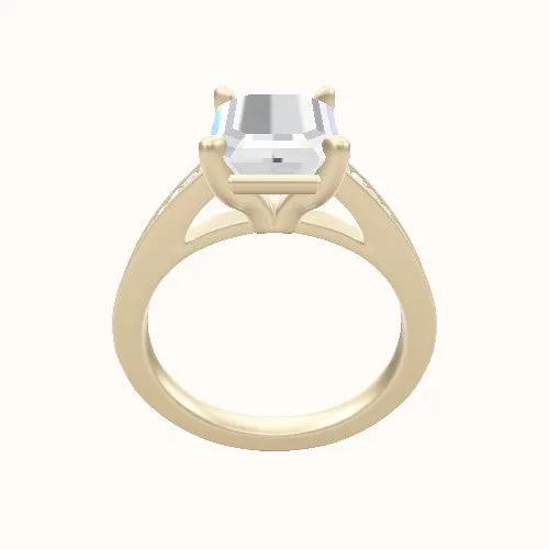 Micropave Cathedral Engagement Ring With Standard Four Prong Head