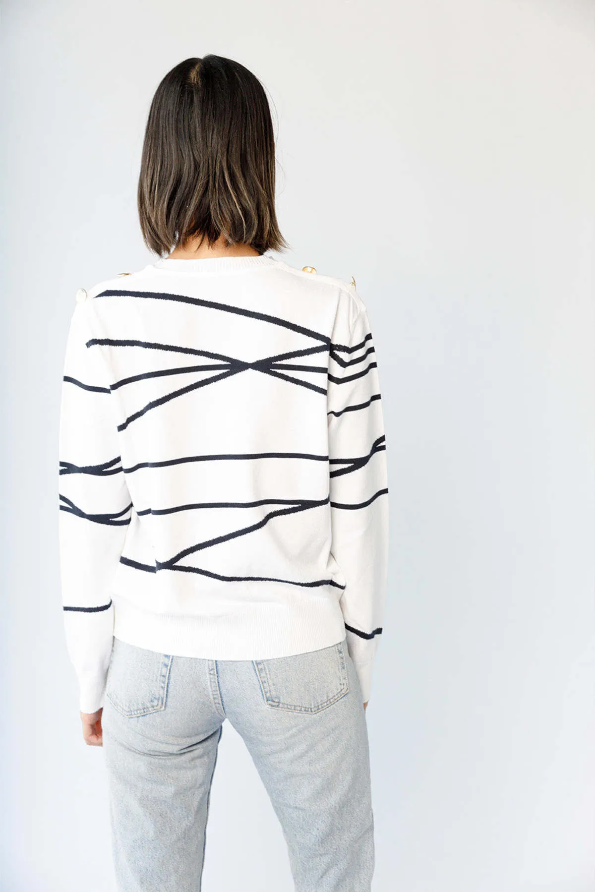 MIKADO MARINIERE Sweater - White/Black