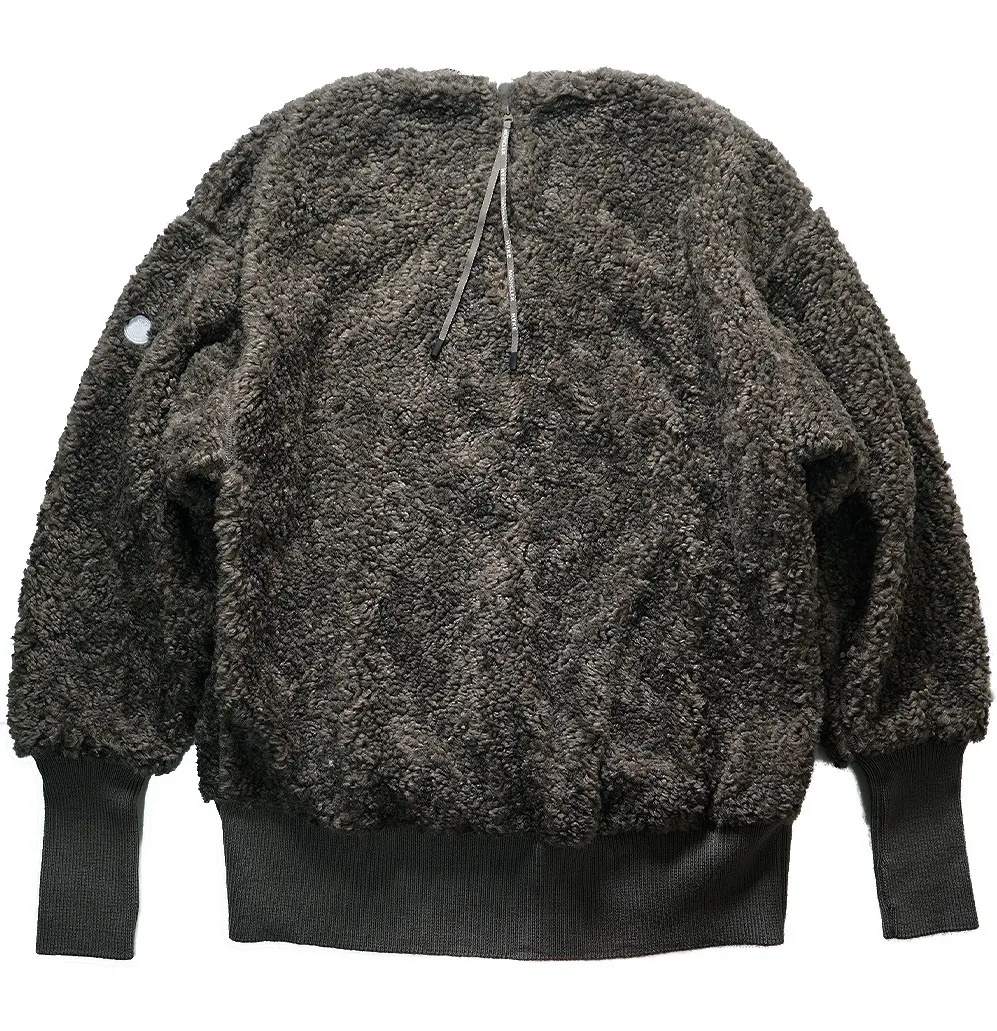 MONCLER  |Crew Neck Long Sleeves Oversized Shearling Logo