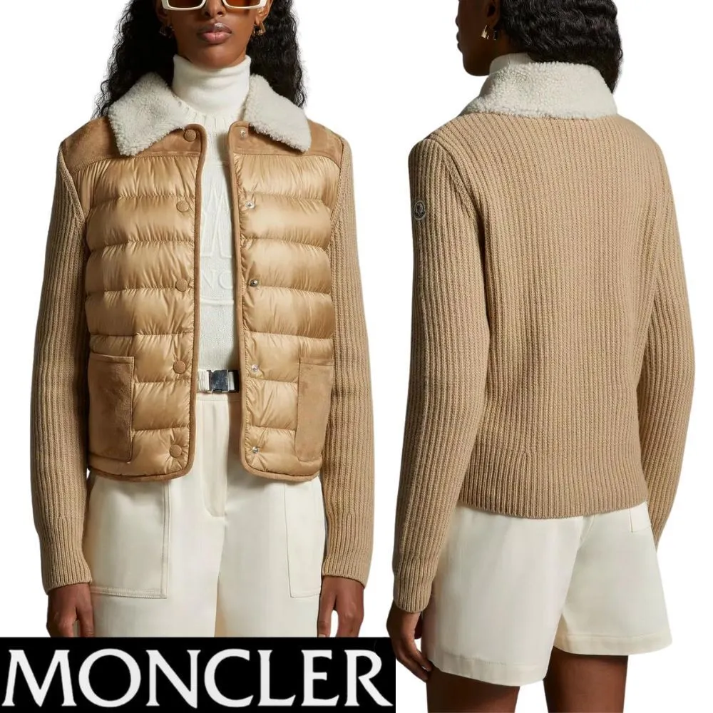 MONCLER  |Padded Wool & Shearling Cardigan