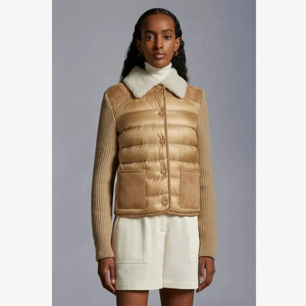 MONCLER  |Padded Wool & Shearling Cardigan