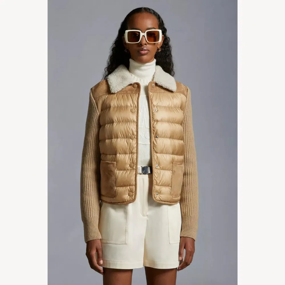 MONCLER  |Padded Wool & Shearling Cardigan