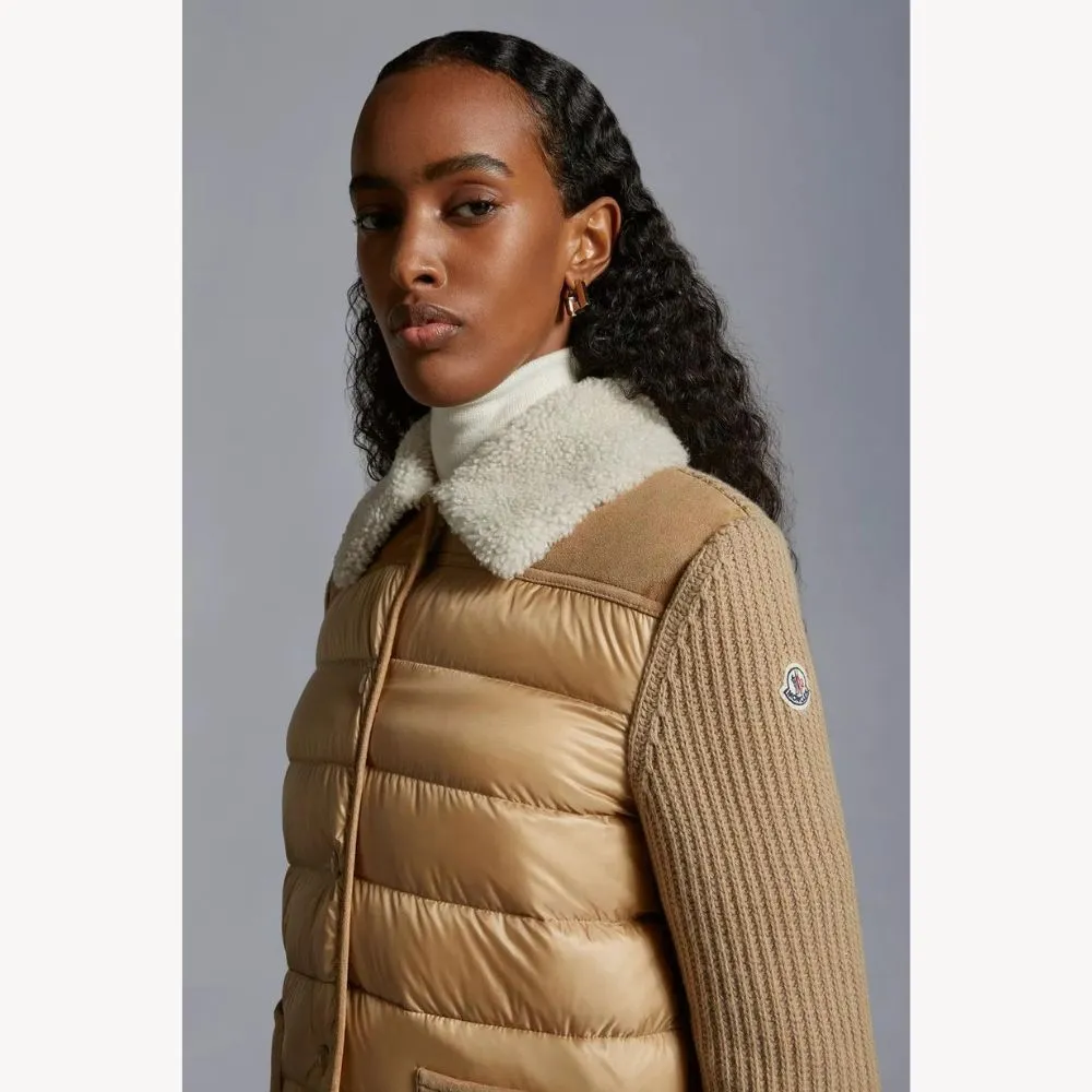 MONCLER  |Padded Wool & Shearling Cardigan