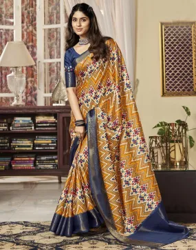 Multi Silk Printed Sarees