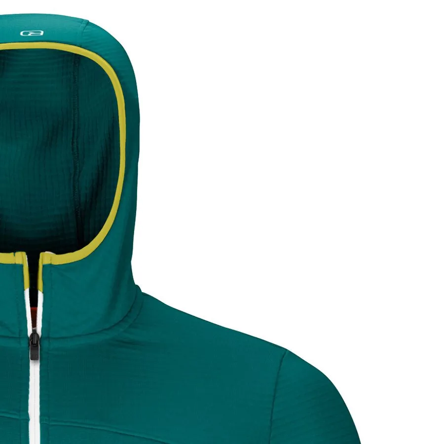 ORTOVOX - Fleece Grid Hoody Men pacific green