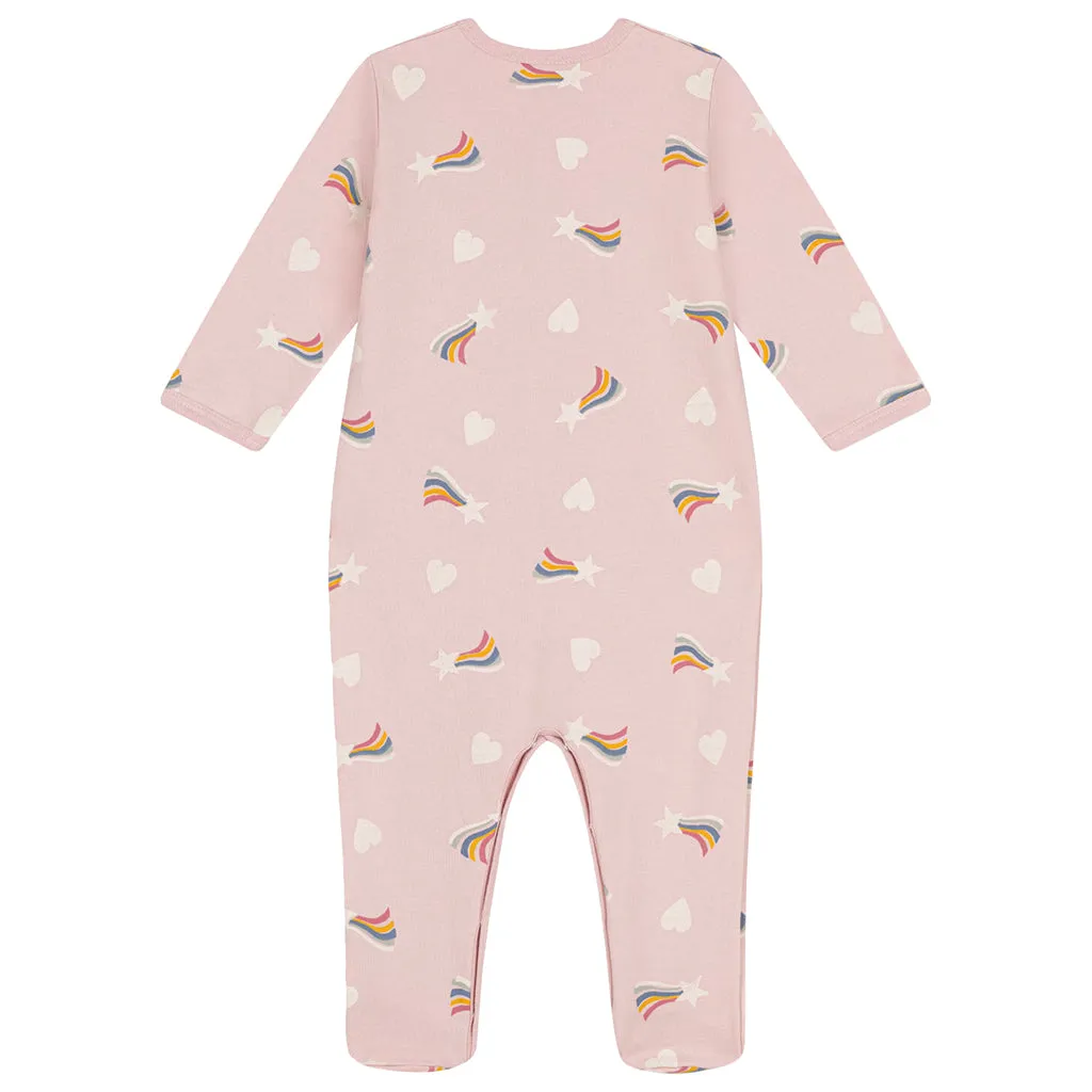 Petit Bateau Baby Pyjamas With Star And Heart Print Saline Pink