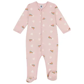 Petit Bateau Baby Pyjamas With Star And Heart Print Saline Pink