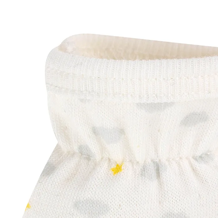 Petit Bateau Baby Tore Mittens White With Cloud Print