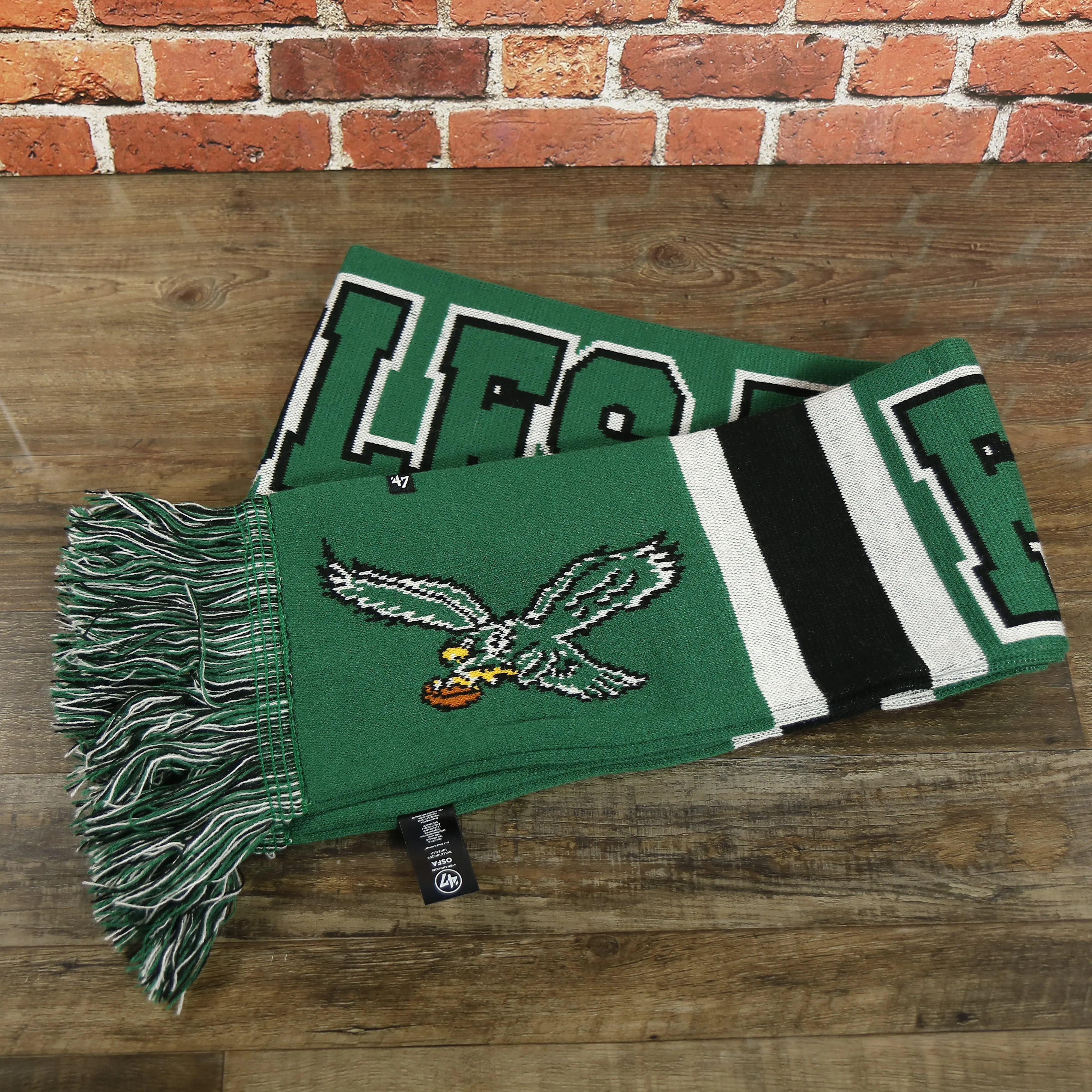 Philadelphia Eagles Throwback Logo Retro Fly Eagles Fly Kelly Green Scarf