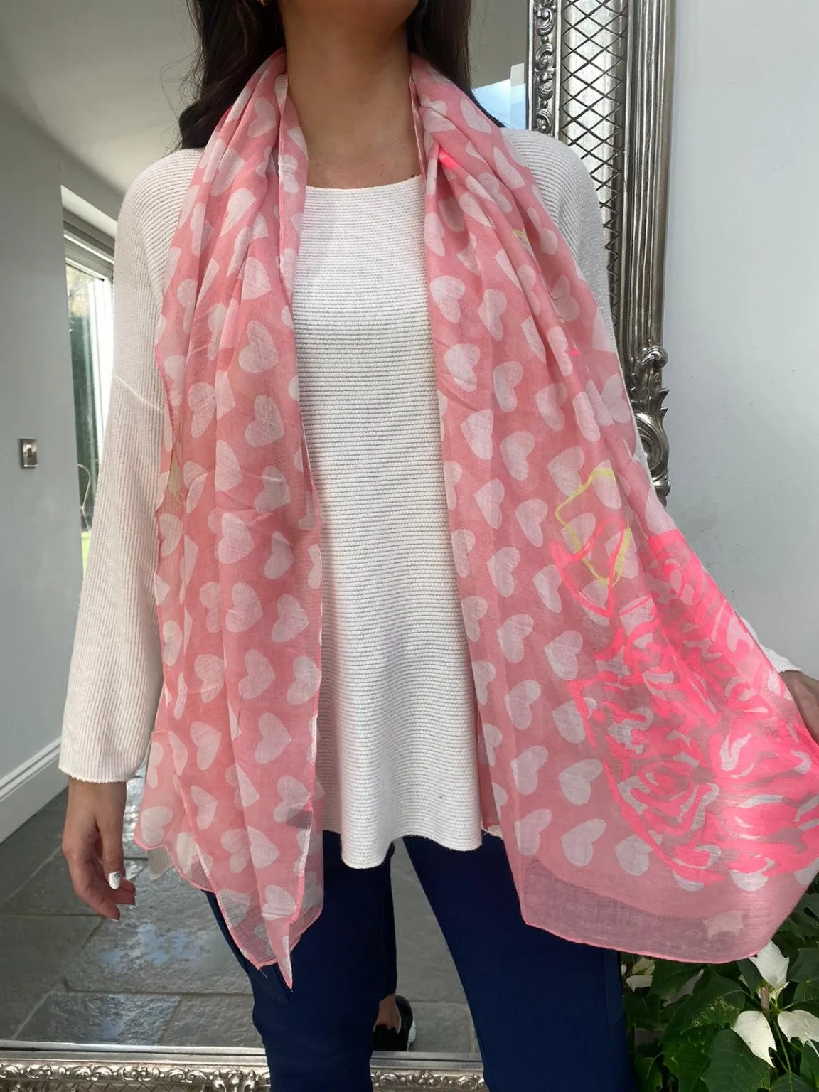 Pink Heart Scarf