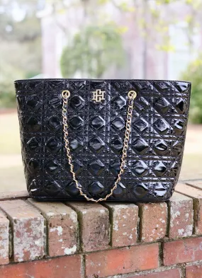 Quentin Quilted Tote Black