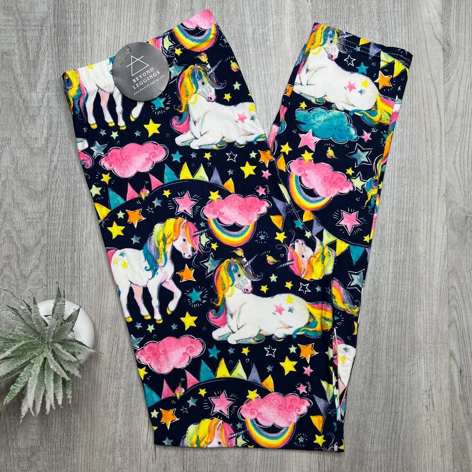 Rainbow Unicorn Party Print Soft Leggings