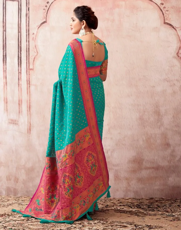 Rama Green Silk Plain Sarees