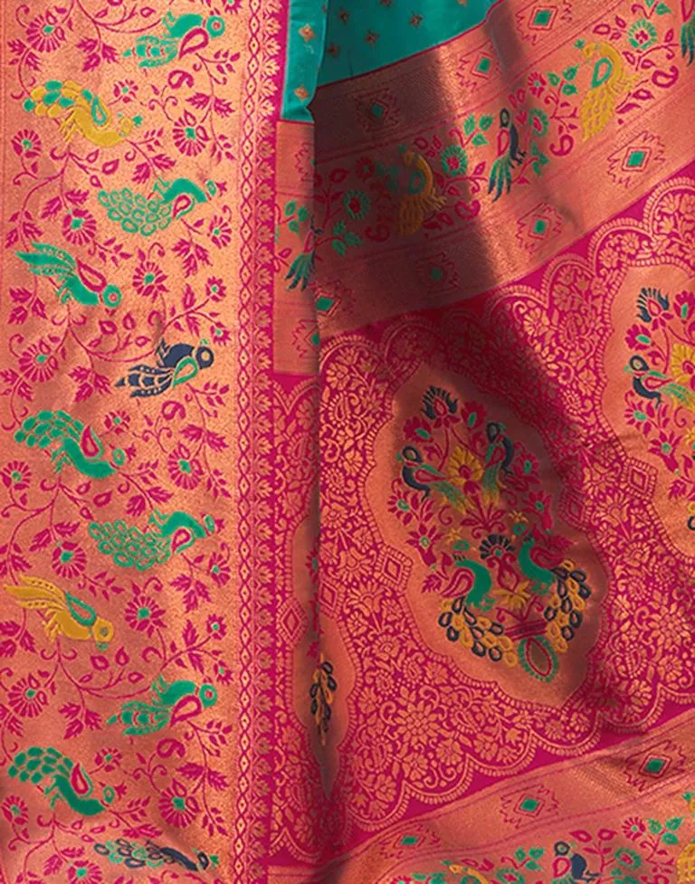 Rama Green Silk Plain Sarees