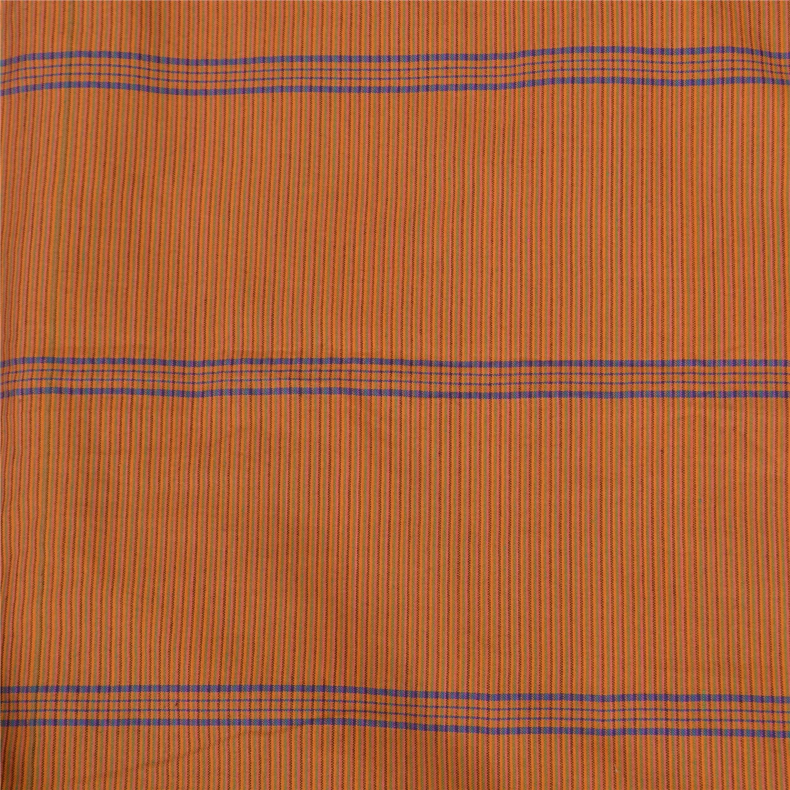 Sanskriti Vintage Saffron/Blue Sarees Blend Silk Woven Ilkal Premium Sari Fabric