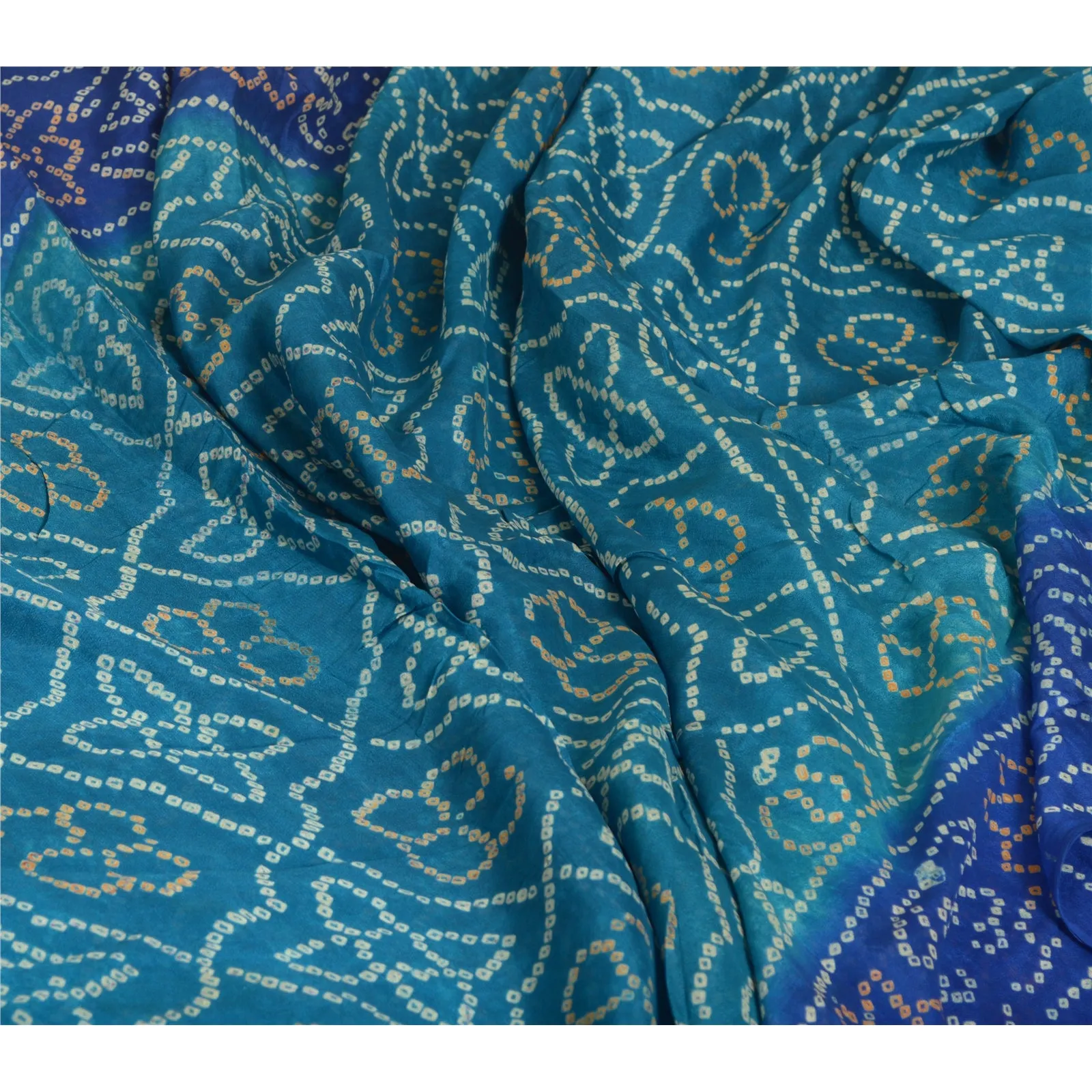 Sanskriti Vintage Sarees Print Quilting Felting Craft Fabric 100% Pure Silk Sari