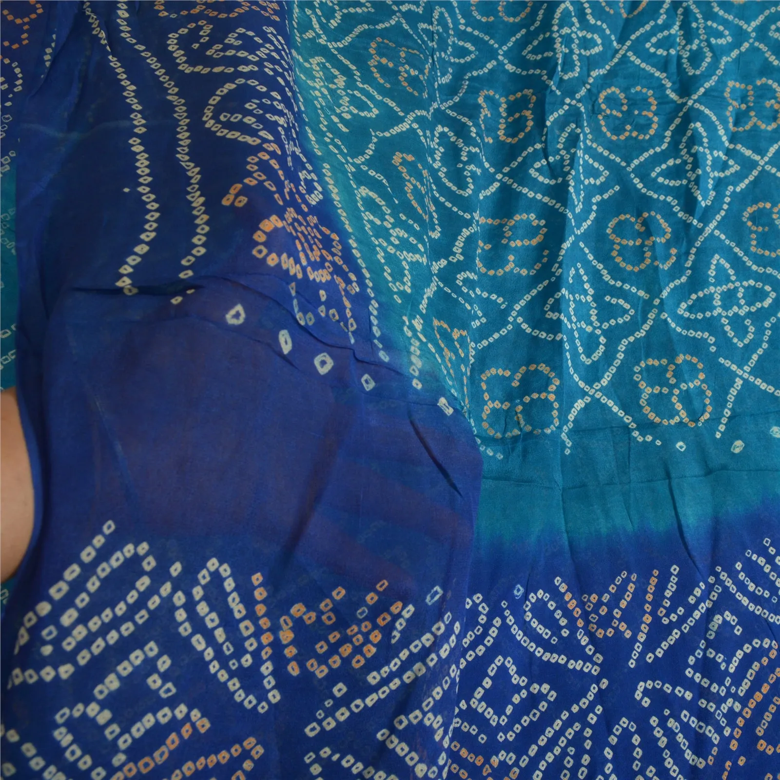 Sanskriti Vintage Sarees Print Quilting Felting Craft Fabric 100% Pure Silk Sari