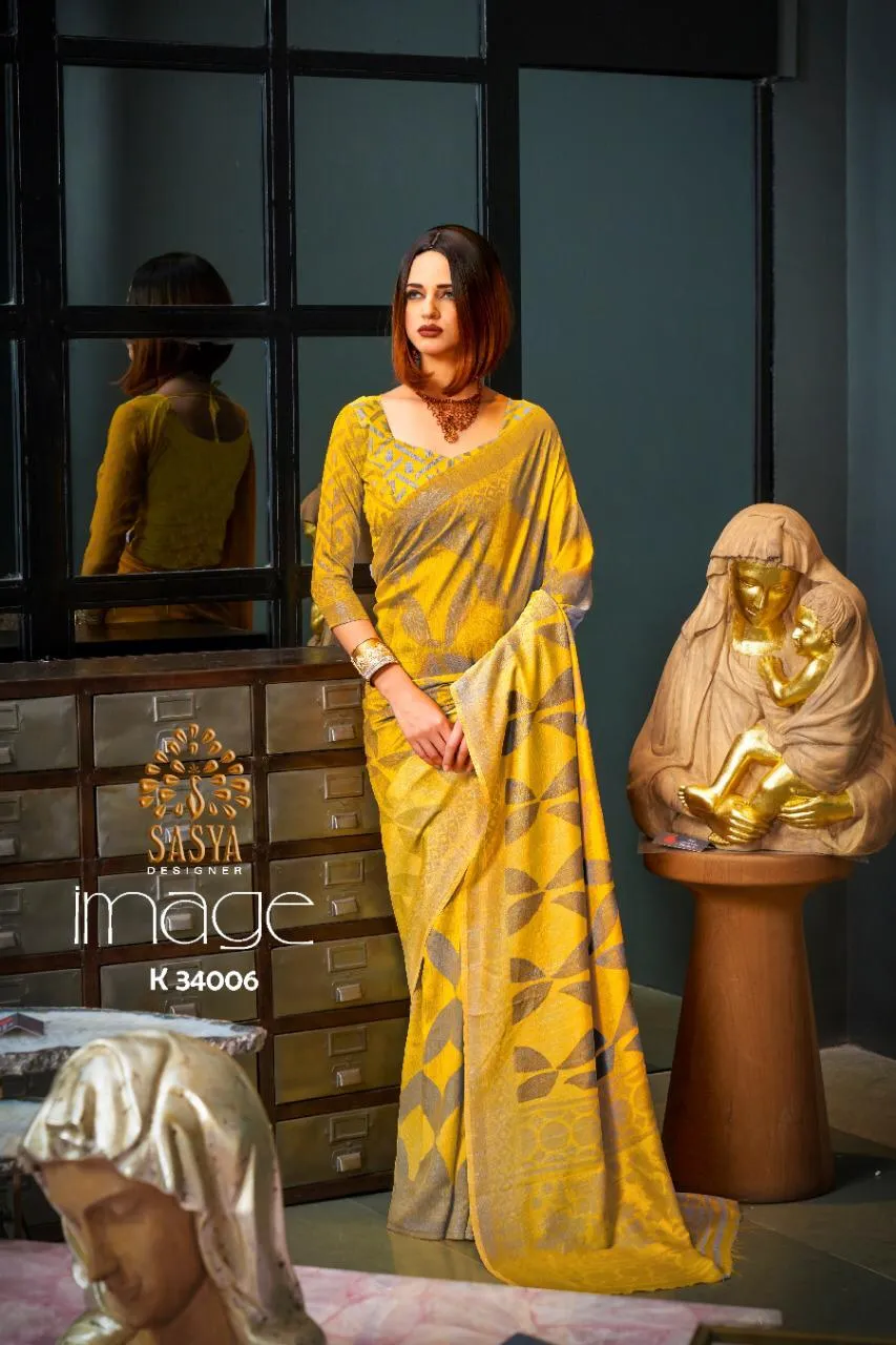 Sasya Designer Launched Image Silk Weaving Fancy Designer Sarees