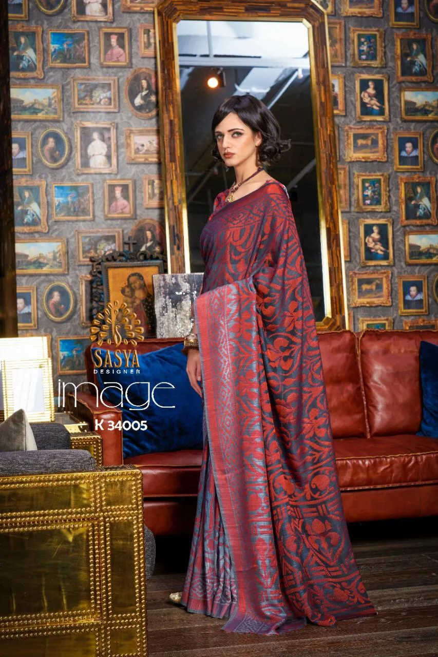 Sasya Designer Launched Image Silk Weaving Fancy Designer Sarees