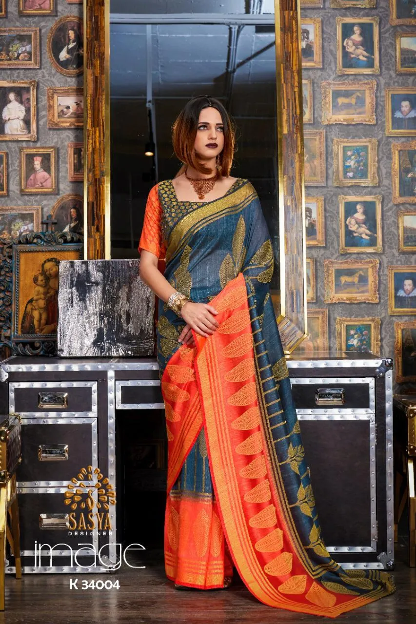 Sasya Designer Launched Image Silk Weaving Fancy Designer Sarees