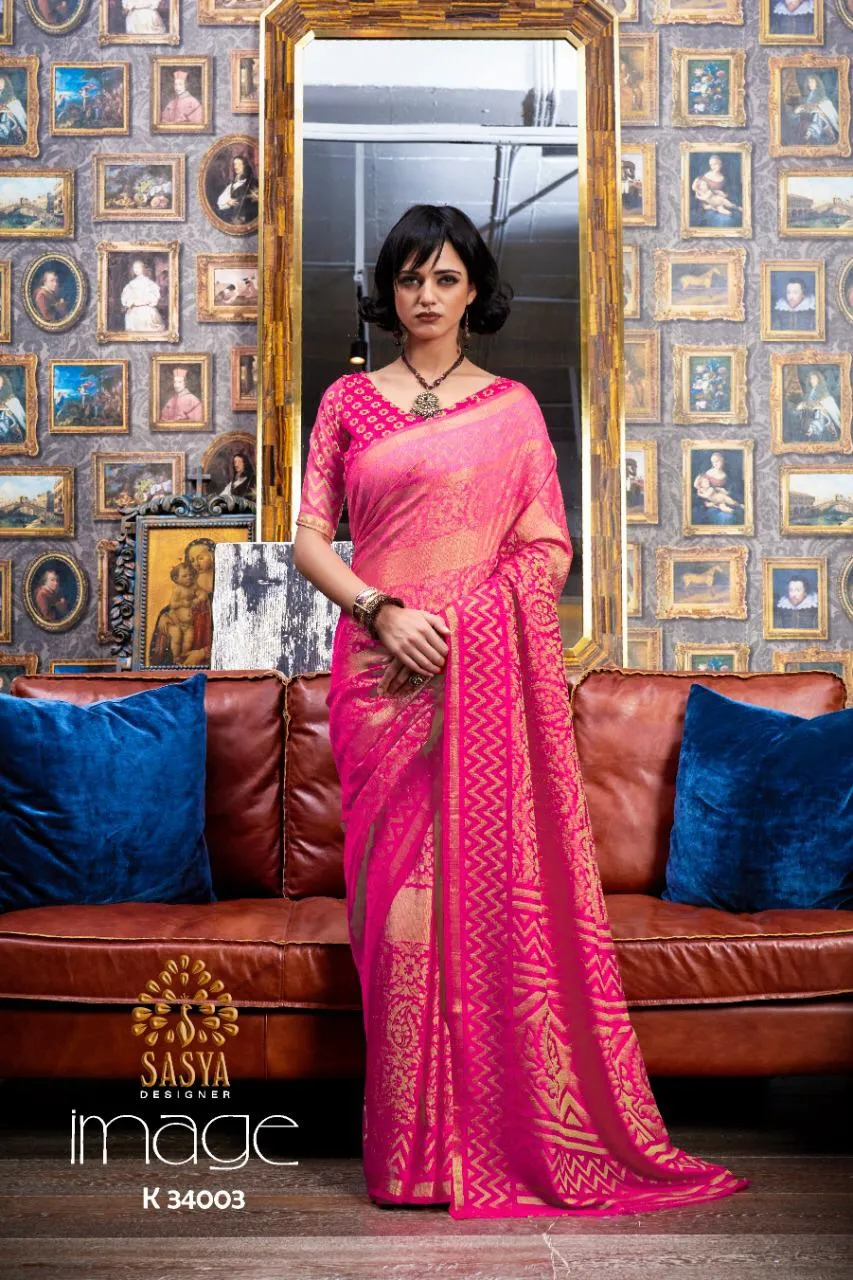 Sasya Designer Launched Image Silk Weaving Fancy Designer Sarees