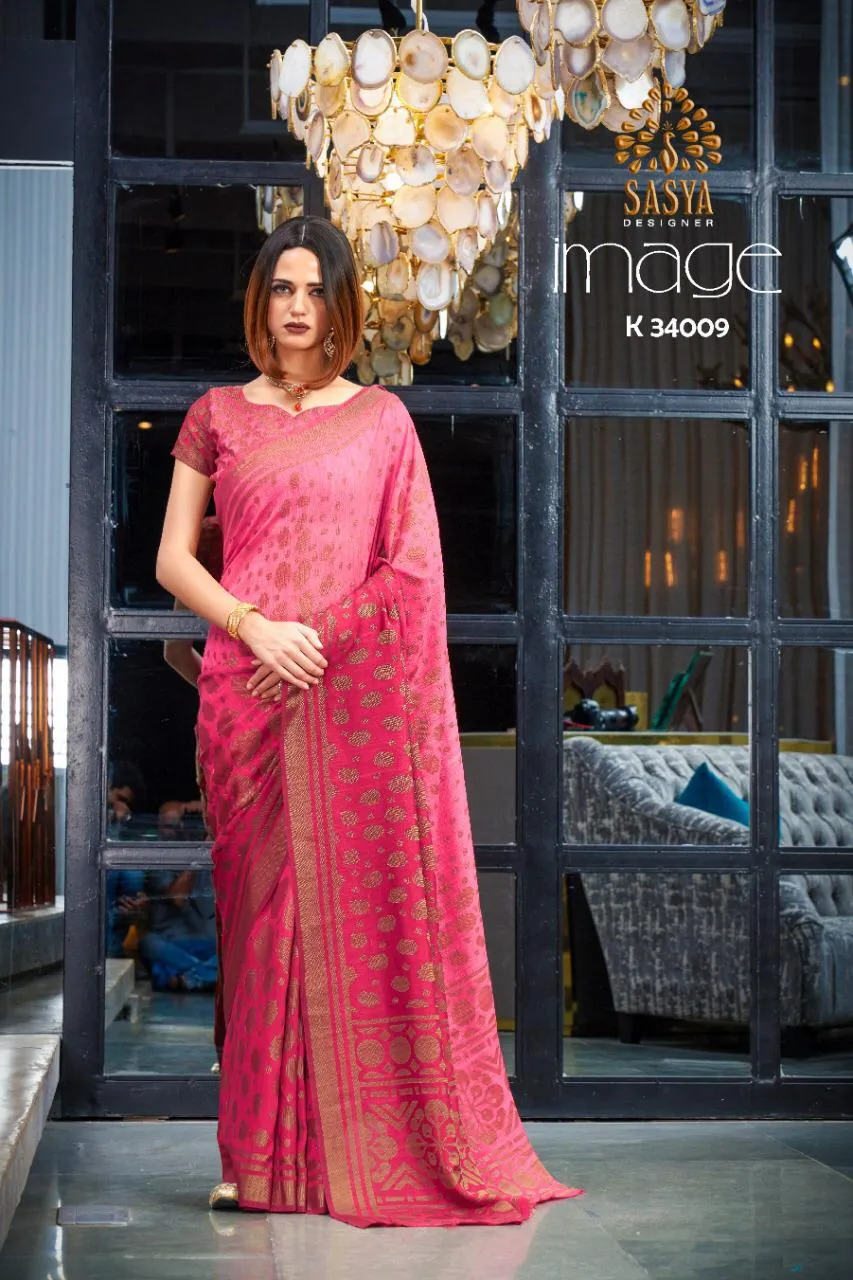 Sasya Designer Launched Image Silk Weaving Fancy Designer Sarees