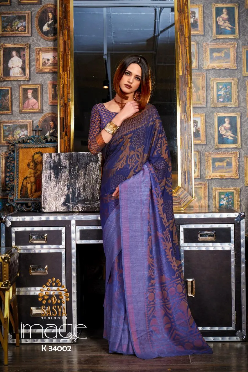 Sasya Designer Launched Image Silk Weaving Fancy Designer Sarees