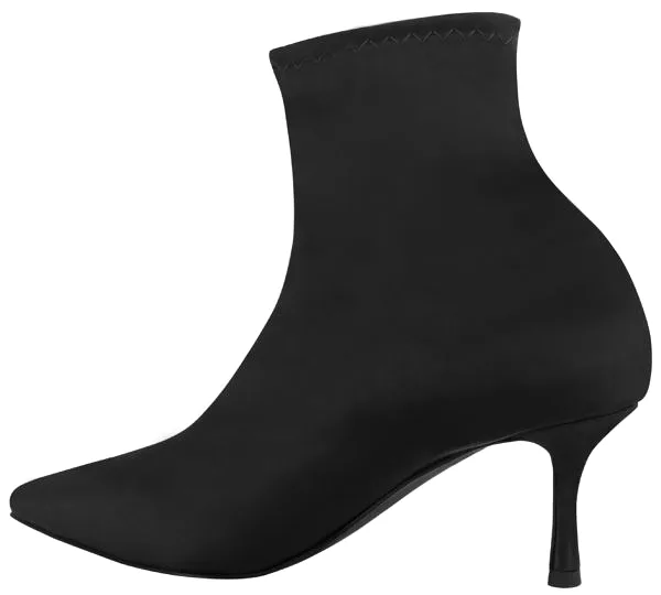 Senso Women's Qweene III Satin Stretch Heel Boot - BLACK