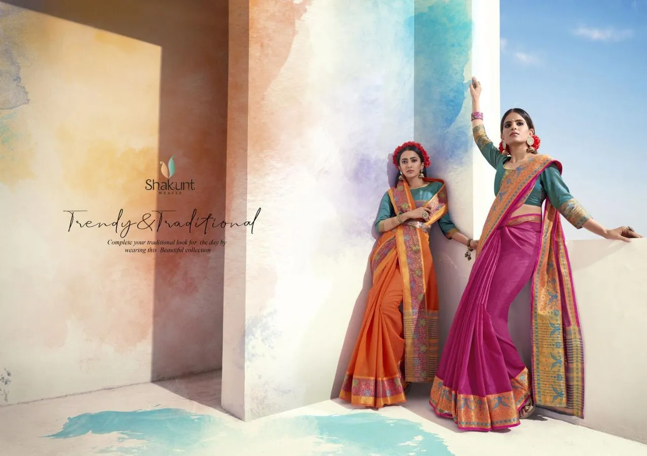 Shakunt  Sarees Presents Indumati Cotton Weaving Fancy Designer Sarees