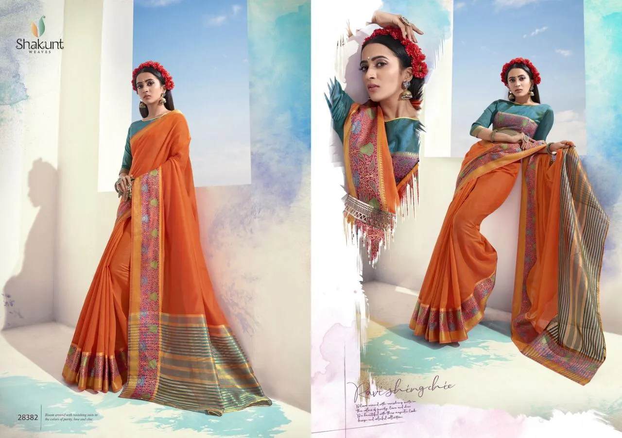 Shakunt  Sarees Presents Indumati Cotton Weaving Fancy Designer Sarees