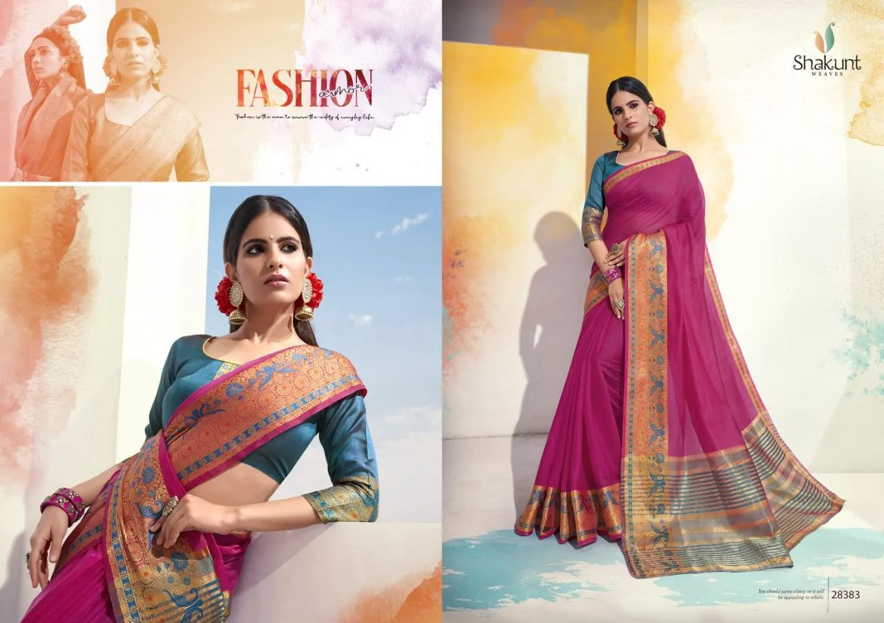 Shakunt  Sarees Presents Indumati Cotton Weaving Fancy Designer Sarees