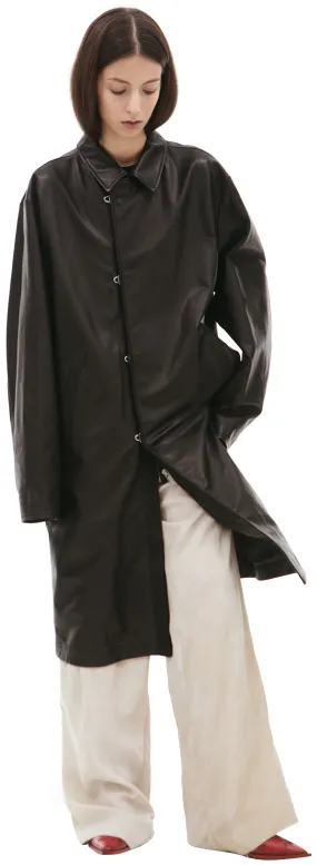 Single-breasted leather coat Undercover