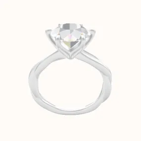 Solitaire Rope Engagement Ring With Petal Six Prong Head