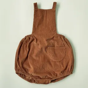 Soor Ploom Apricot Cord Romper: 4-5 Years