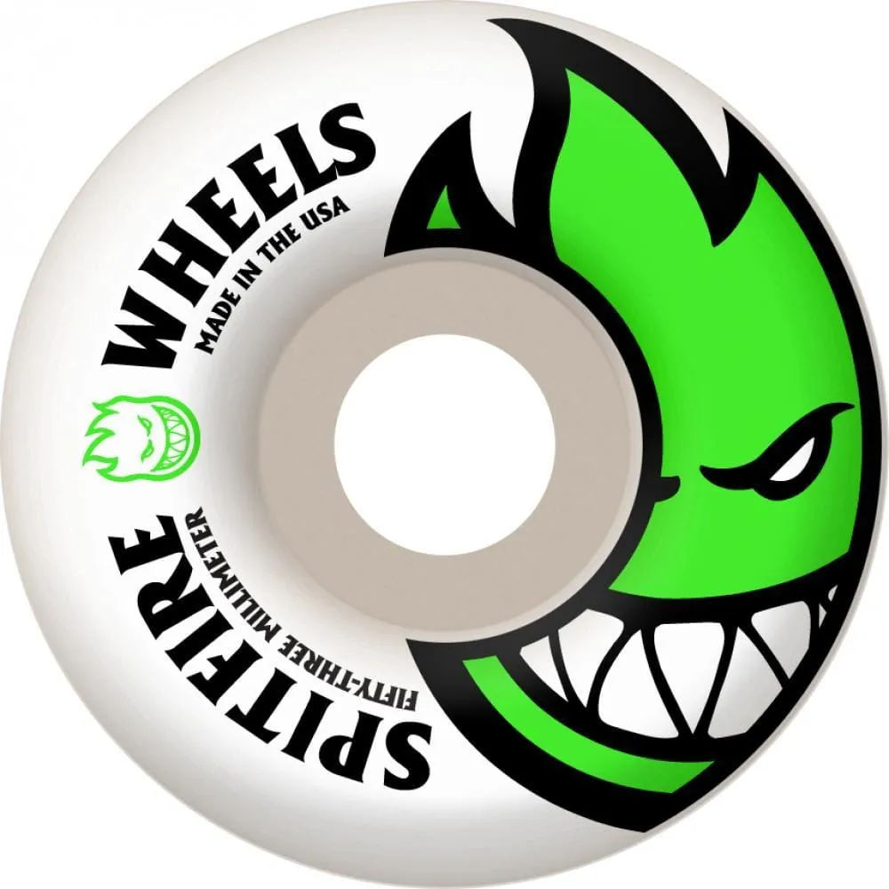 Spitfire Big Head Skateboard Wheels 53 mm White/Green