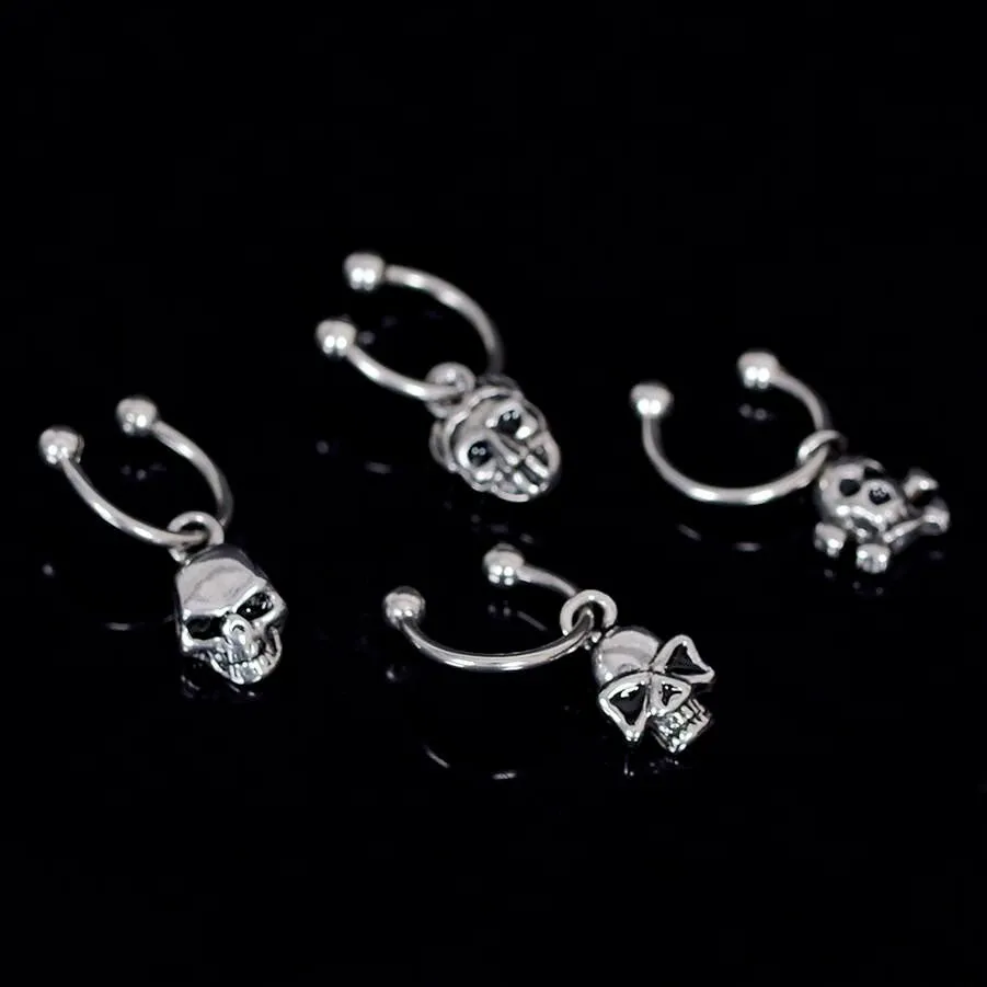 Steel Skull Head Nose Ring