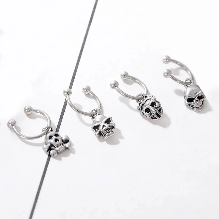 Steel Skull Head Nose Ring