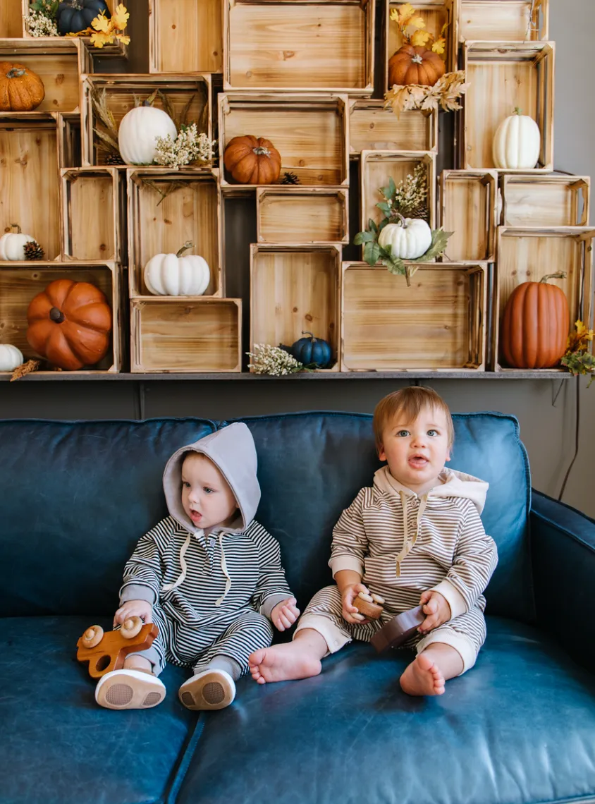 Striped Sweatshirt Baby Jumpsuit