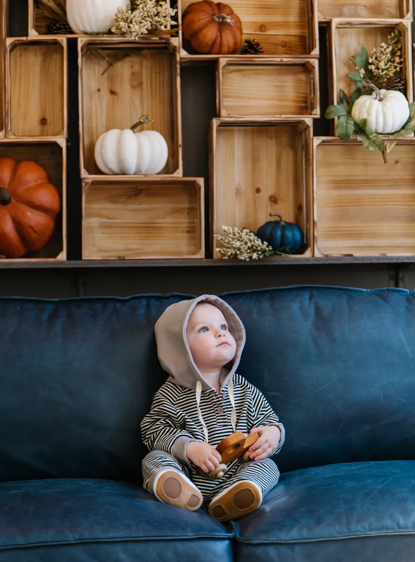 Striped Sweatshirt Baby Jumpsuit