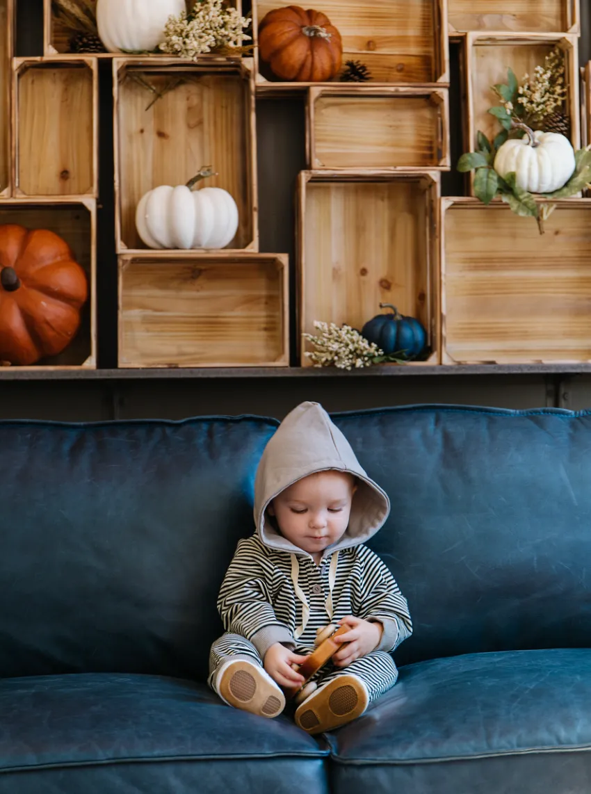 Striped Sweatshirt Baby Jumpsuit